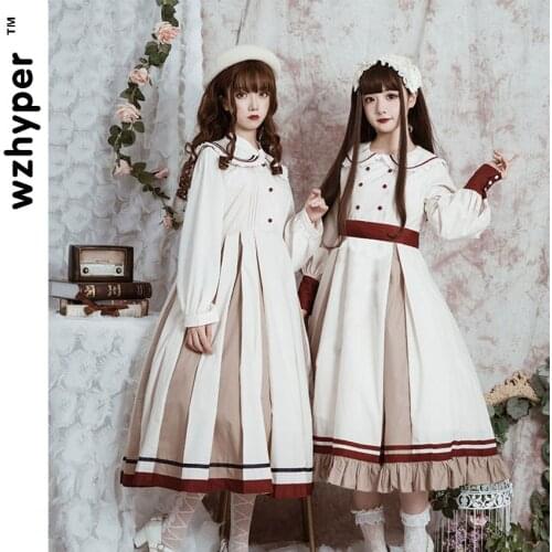 Long Sleeve White OP Gothic Lolita Dress Harajuku Street Fashion Cross Cosplay Female Bow Dress Japanese Soft Sister Style Dress