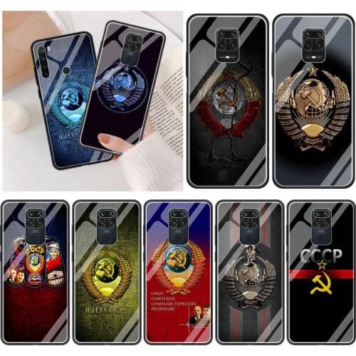 USSR Flag Soviet Union Tempered Glass Soft Edge Cover for Redmi Note 9 9T 9S 8T 7 8A 9A 9C Note 10 Pro MAX 5G Luxury Case Shell