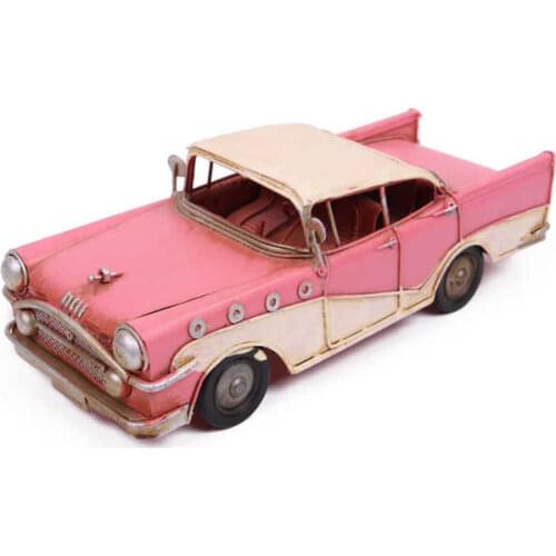 Decorative Metal Pink Taxi - Trinket, Miniature, Gift,Vintage Nostalgic - Handmade and hand painted - Quality Durable