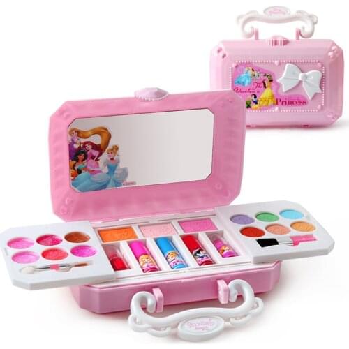 Disney childrens play house makeup toy beauty makeup mini makeup box safe non-toxic lipstick blush toy