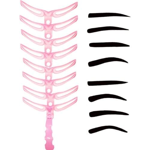 8 in1 Reusable Eyebrow Shaping Template Eyebrow Grooming Shaping Stencil Kit DIY Eyebrow Makeup Reusable Template Eyebrow Mold