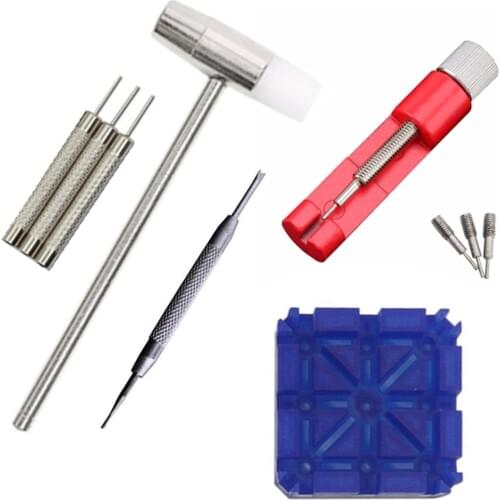 Watch Band Bracelet Link Repair Remover Tool Hammer Punch Pins Strap Holder Kit Meters of the Meter Repair Accessories Tools