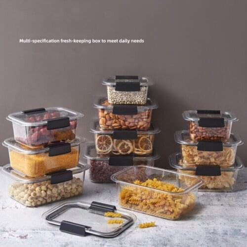 PET Refrigerator Food Storage Containers With Lid Kitchen Separate Freezer Seal Bin For Vegetable Fruit Meat Fresh Box Organizer