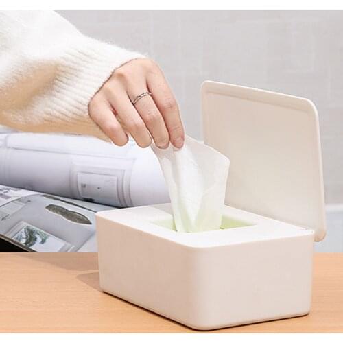 Wet Tissue Box Desktop Seal Baby Wipes Paper Storage Box Dispenser Holder Household Plastic Dust-proof With Lid Tissue Box