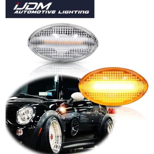 2pcs Amber Full LED Strip Front Fender Side Marker Lights For MINI Cooper R50 R52 R53(2002-2006 )Turn Signal Lights Side Marker
