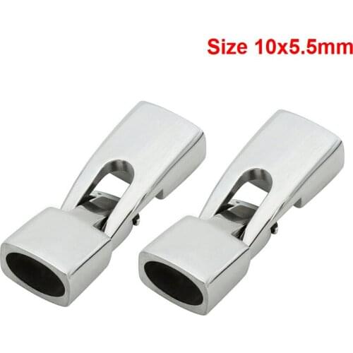 1PC Silver Tone Stainless Steel 10x5.5mm Magnetic Clasps Jewelry Findings Fit Leather Cord Rope Women Men Bracelet Making