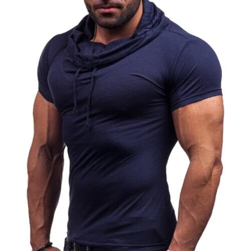 Mens T-Shirt 2020 Summer Mens Short-Sleeved T-Shirt Pile Pile Collar Casual Fashion Slim T-Shirt