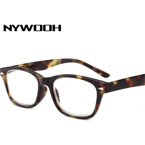NYWOOH Fashion Print Reading Glasses Women Men Ultralight Square Hyperopia Eyeglasses Prescription Spring Frame +1.0 2.0 to 4.0