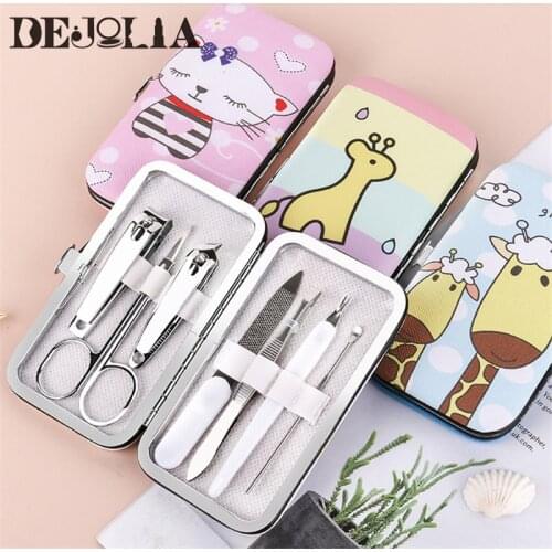 7pcs Creative cartoon Portable Manicure set Nail Clipper Tool Nail Cutter Pedicure Scissors Set Manicure Cutter