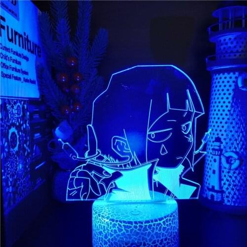 MY HERO ACADEMIA 3D Illusion Night Lamp Boku no Hero Academia Jiro Kyoka 7 Color Changing Lampara For Home Decor Kids Manga Gift