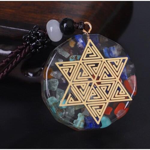 Orgonite Pendant Om Symbol Necklace Chakra Healing Energy Necklace Meditation Jewelry Handmade Professional Dropshipping