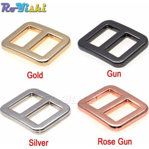 4pcs/pack 5/8" Metal Mix Colors Curve Tri-Glide Slider Adjustable Buckle for Bags Webbing 15mm