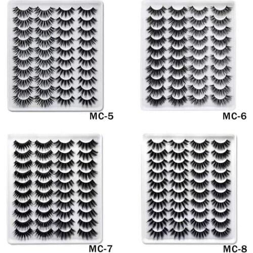 20 Pairs Lash Book Faux Mink Hair Eyelashes Wholesale 100% Handmade Cruelty Free Soft Makeup Eyelashes Silk Lashes in Bulk