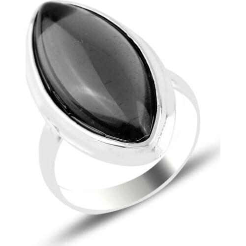 Silver 925 Sterling Onyx Gemstone Ring