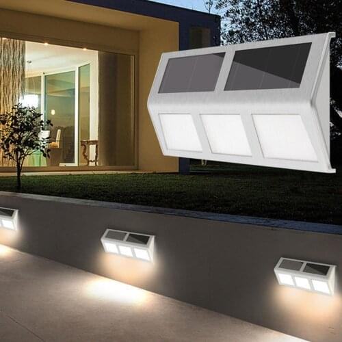 Solar Power Wall Lamp 6LED PIR Motion Sensor Step Stair Deck Light IP65 stainless steel Garden Emergency Security Street Lamp