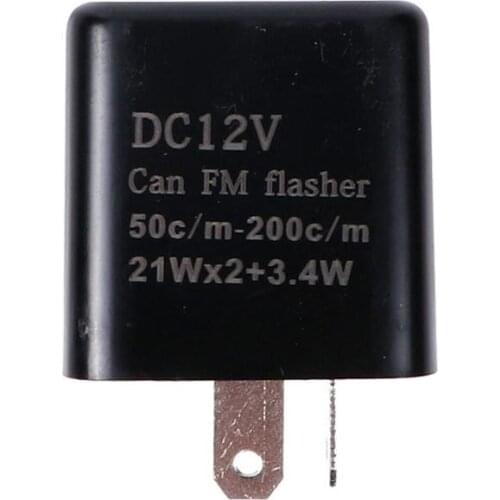 LED Flasher 12V 2 Pin Adjustable Frequency Relay Turn Signal Indicator For Motorcycle Motorbike fix