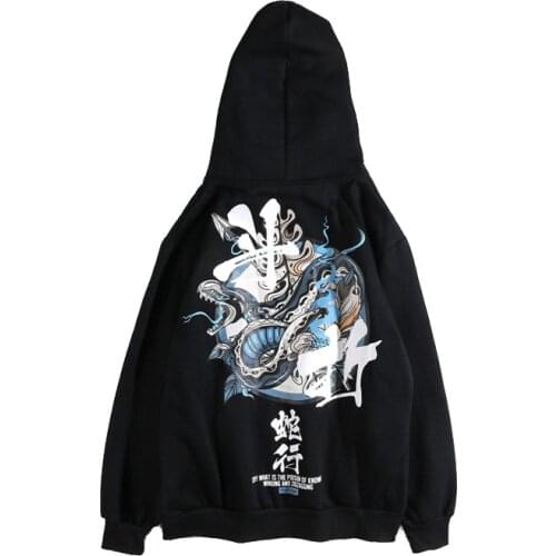 High-quality VRF fold snake snake Chinese style hooded clothes mens loose hip-hop tide brand trend coat ins hoodie men