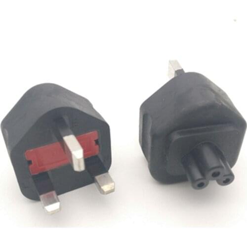 High quality black Copper British standard to IEC320 C5 Power Adaptor UK Plug Convert Socket