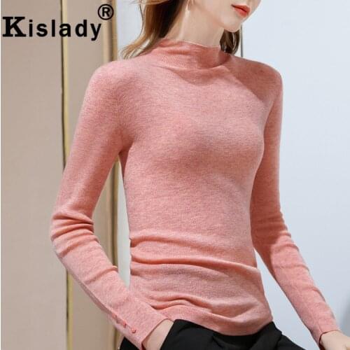 2020 Kislady Winter Womens Long Sleeve Gothic Knitted Shirt Elegant Patchwork Tops Sexy OL Shirts Korean O-Neck Simple Clothes