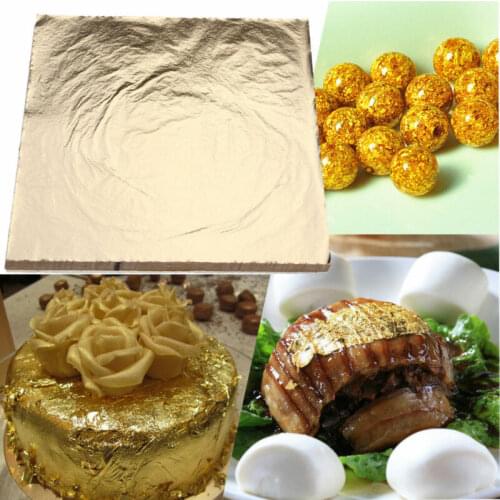 Copper Aluminum Leaf Gold Foil Sheets Gilding Imitation Gold Leaf Paper for Arts Crafts Gilded Home Decoration 300pcs 14x14cm