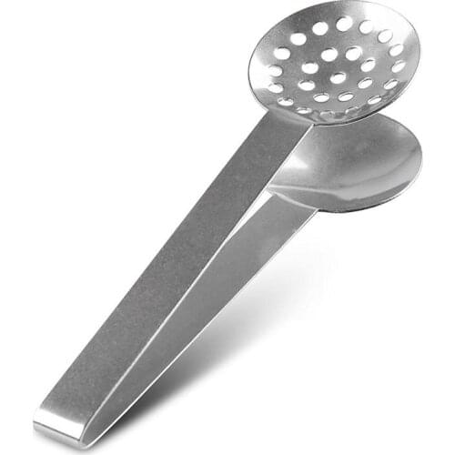 1pc Kitchen Tool Stainless Steel Round Teabag Tongs Tea Bag Squeezer Holder Grip