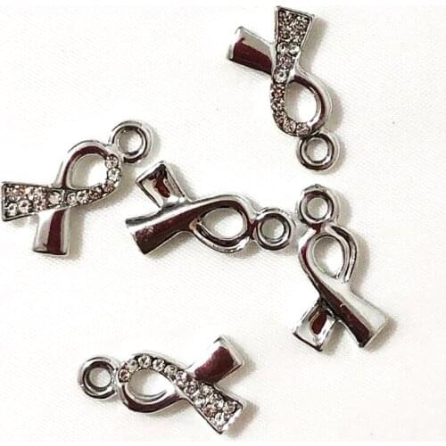 10pcs/lot Ribbon Rhinestone Dangle Handmade Charms Pendant DIY for Bracelet Necklace Bag