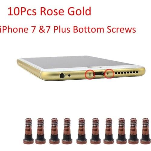 10Pcs Bottom Screws Pentalobe Replacement Rose Gold Screw For Apple iPhone 7 7Plus