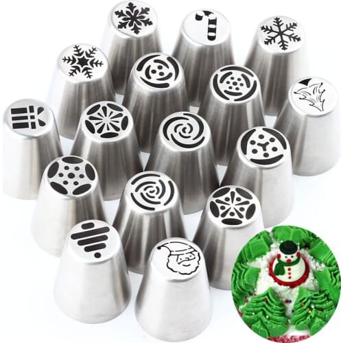 16Pcs Russian Icing Piping Nozzles Stainless Steel Pastry Tips Fondant Cake Decorating Tools Kitchen Gadgets