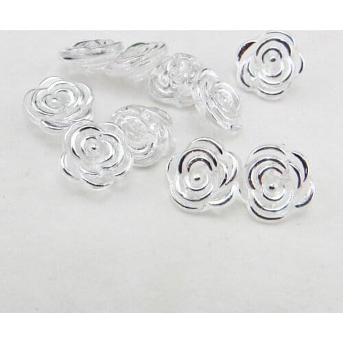 50PCS Bling ring acrylic buttons flower brand coat shirt rose button for sweater sewing clothes accessory A-046