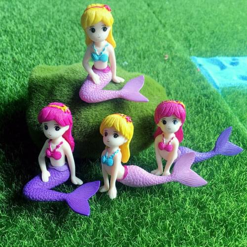 Aquarium Decoration Fish Tank Ornament Mermaid Princess Doll Handmade Model Micro Landscape Fish Tank Desktop Car Decoration Toy