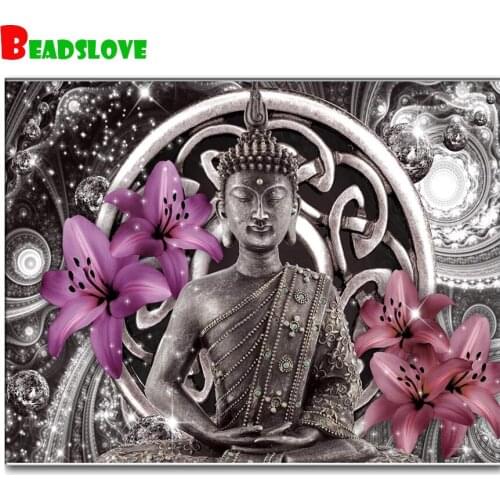 Lily Flower Buddha Zen Diamond Painting Cross Stitch Diamond Embroidery puzzle picture DIY 5D Diamond Mosaic Rhinestones