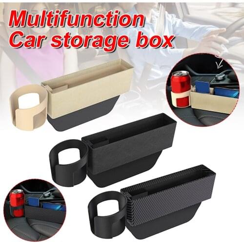 Car Seat Gap Filler Carbon Fiber Center Console Organizer Seat Gap Catcher Storage Box Car Organizer Interior Organizer