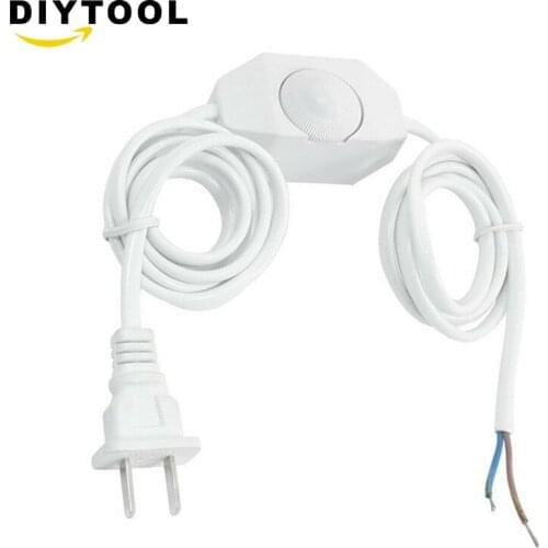 White Lamp Power Cord w Dimmer Switch AC 250V/110V US Plug
