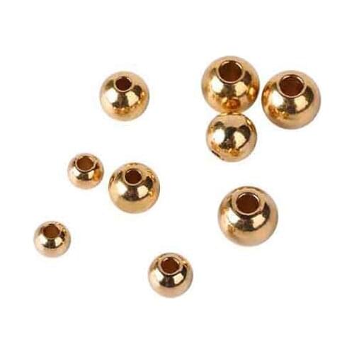 1 Pack Raw Brass Beads 2mm 3mm 4mm 5mm 6mm 7mm 8mm Round Ball Spacer Beads for DIY Handmade Charm Bracelet Jewelry Findings