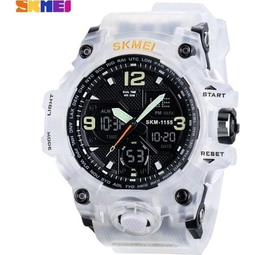 SKMEI Luminous Dual Display Watch Men Sports Watches Male Quartz Wristwatch Stopwatch Auto Date Alarm Electronic Clock New Color