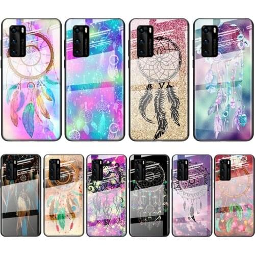 Tempered Glass Cover Dream Catcher Mandala For Huawei Y6 Y7 Y9 Y5P Y6P Y8S Y8P Y9A P Smart Z 2019 2020 2021 Phone Case
