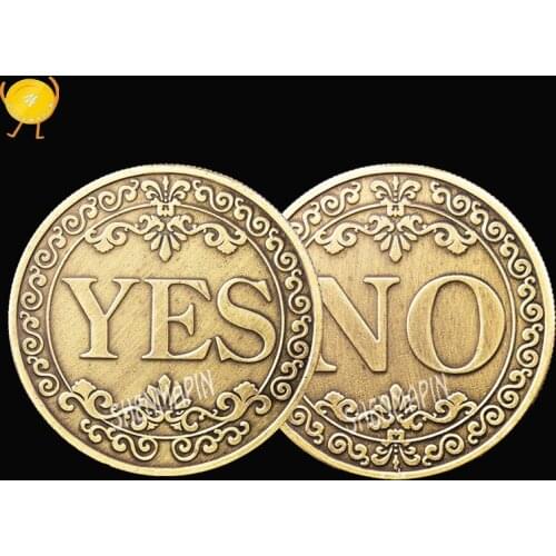 Yes No Culture Art Decision Commemorative Coin Three-dimensional Retro Pattern Ancient Bronze Coins Collectibles Sun Moon Coins