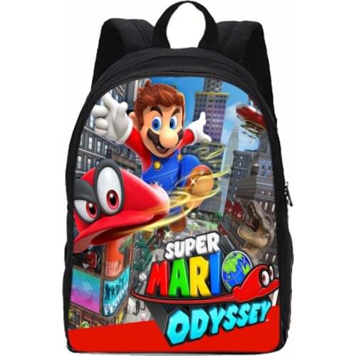 Super Mario Cartoon Double-layer Student Computer Backpack Cute Gift for Kindergarten Back To School