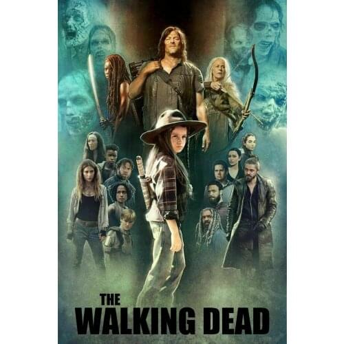 The Walking Dead Season 9 Judith Daryl Carol Michonne Jesus Silk Fabric Wall Poster Art Decor Sticker Bright