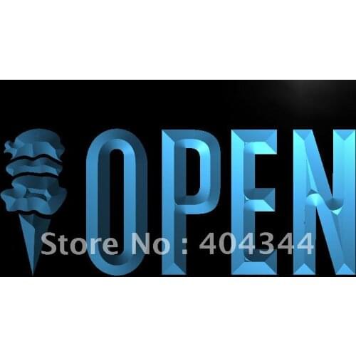 LK750- OPEN Ice Cream Cafe Display LED Neon Light Sign home decor crafts