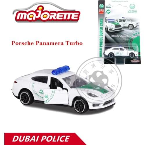 Majorette 1/64 DUBAI POLICE SUPER Cars Porsche Panamera Turbo Hot Pop Kids Toys Motor Vehicle Diecast Metal Model