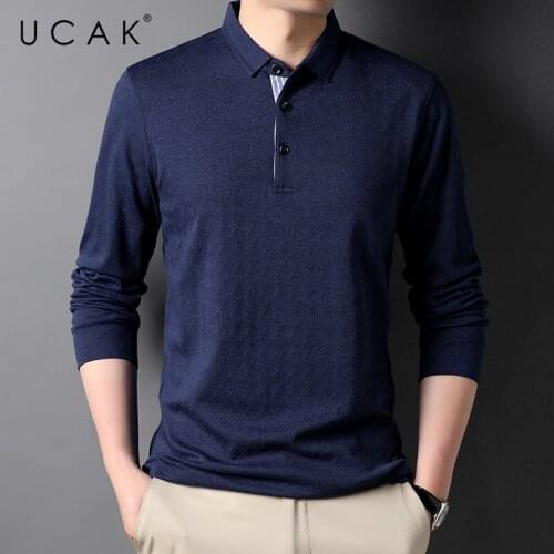 UCAK Brand Casual Cotton Turn-down Collar T Shirt Men Clothes Autumn New Arrivals Streetwear Long Sleeve T-Shirts U5700