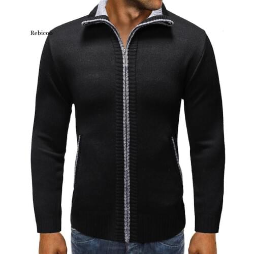 New Arrival Autumn&winter High Quality Mens Sweater Coat ,mandarin Collar Thicked Jacket Plus-Size M-Xxxl