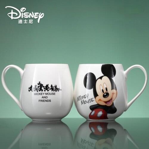 Disney Mugs Authentic Ceramic Kids and Students Breakfast Mugs Milk Mugs Creative Simple and Lovely Mickey Mugs
