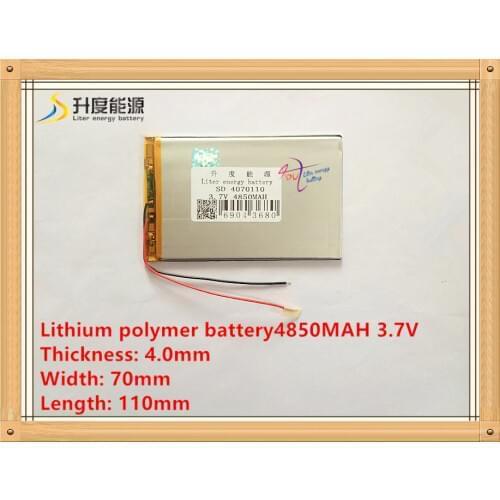 Tablet pc 3.7V 4070110 4850mAH (polymer lithium ion battery) Li-ion battery for tablet pc 8 inch 9inch