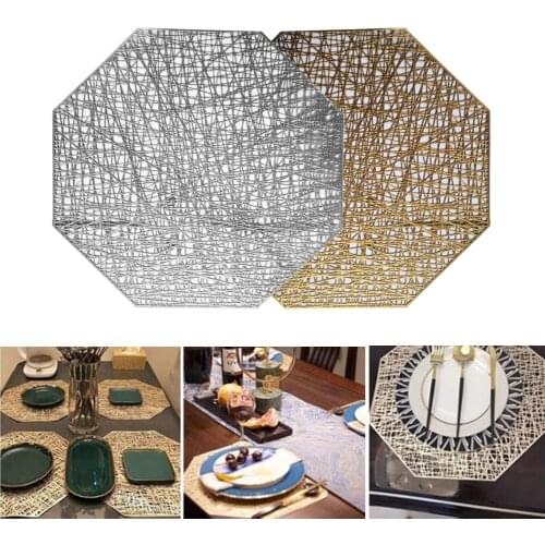 Placemat Creative Hollow Insulation Pad Solid Color Simple Japanese PVC Western Food Mat Coaster Plate Mat Kitchen Accessories