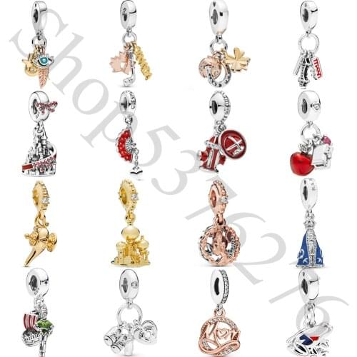 Real 925 Sterling Silver Bead Hamsa Canada Spanish Fan Dangle Charm Fit Fashion Women Pandora Bracelet Bangle Gift DIY Jewelry