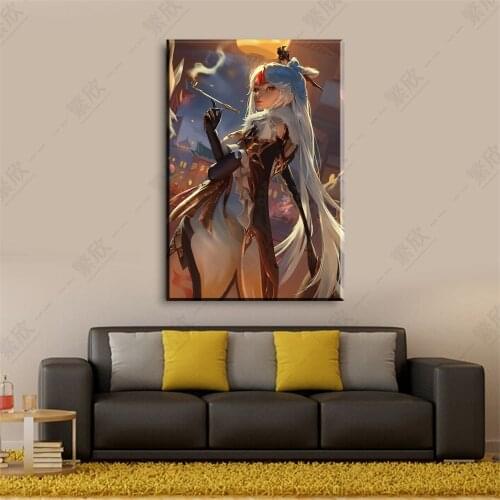 Genshin Impact Series Posters HD Poster Canves Anime Girl Poster Home Decor Study Bedroom Bar Cafe Wall Paintings