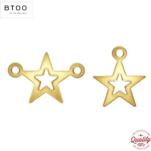50PCS Star 14K Gold Filled Pendant Star Charm Jewelry for DIY Bracelet Necklace Making Jewelry Findings