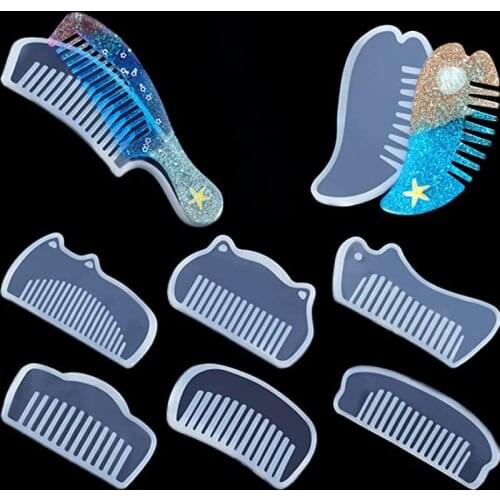 1pcs 3D Transparent Comb Series Silicone Mold Epoxy Resin Jewelry Making Cosmetic Tools DIY Hand Craft for Drop Shipping